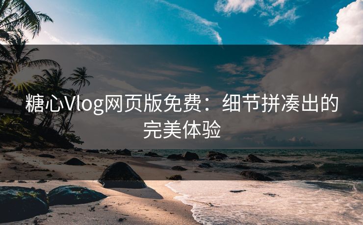 糖心Vlog网页版免费：细节拼凑出的完美体验